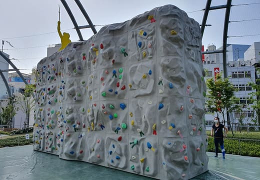 Bouldering wall on the rooftop sports ground of Miyashita Park in Shibuya