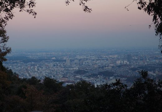 The view over western Tokyo from Mount Takao at sunset